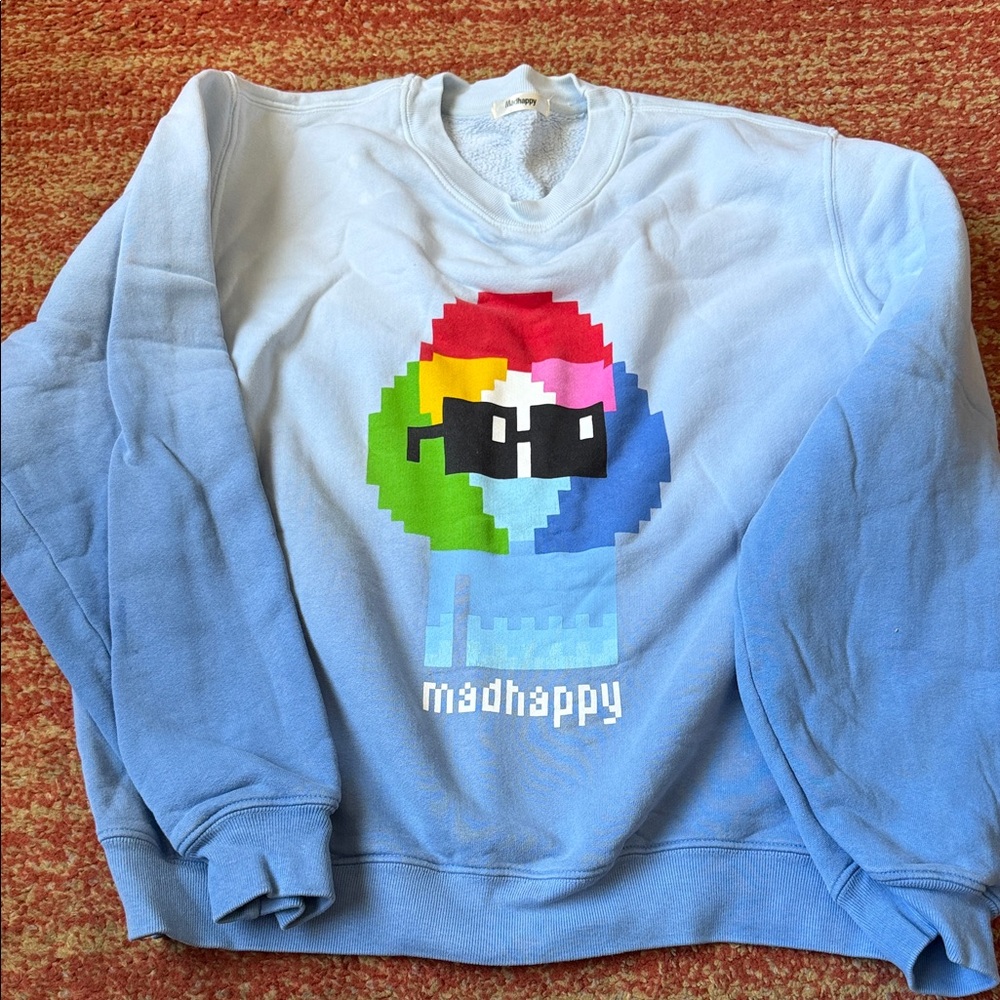 Madhappy Sky Blue Pixel Logo Crewneck Sweatshirt